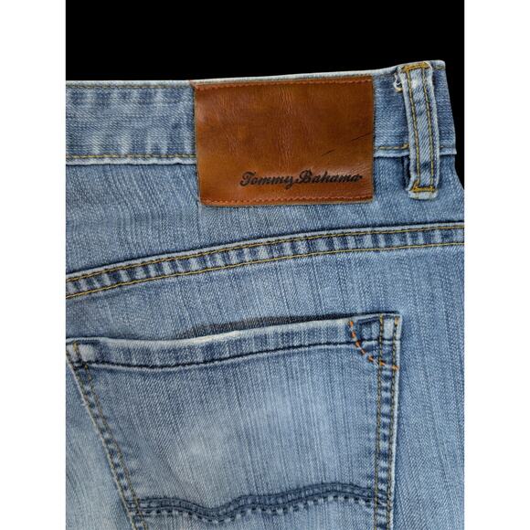 Tommy Bahama Standard Jean Men 38x35 Light Wash Classic Fit Straight Grunge Y2K - Picture 3 of 11